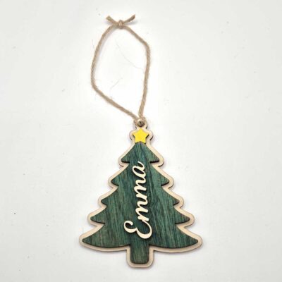 Suspension Sapin de Noël en Bois Personnalisée